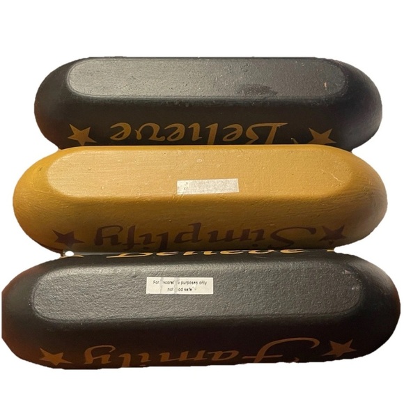 Primitive Wooden Trays Set of 3 Faith/Simplify, Believe/Family Rustic Country - Picture 4 of 4